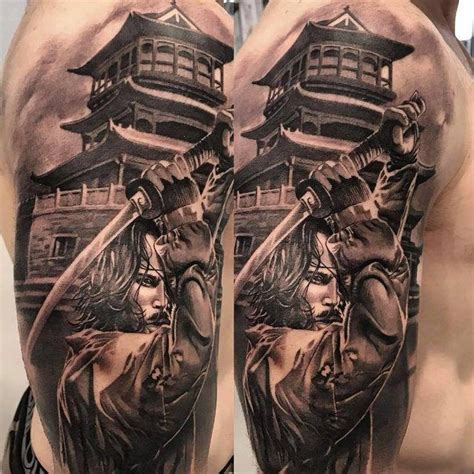 Samurai Tattoo 68 #Japanesetattoos | Tatuagem de templo japonês ...