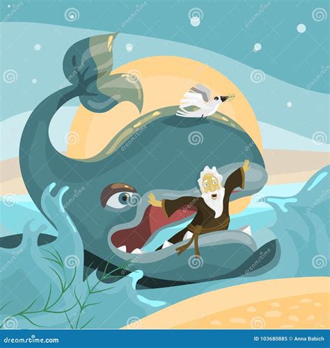 Jonah And The Whale Cartoon Vector | CartoonDealer.com #89356229