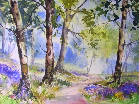 Jane's Art Blog : Bluebell Wood painting Lesson