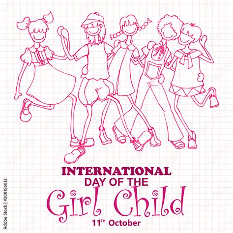 International Day Of The Girl Child Stock Vector | Adobe Stock