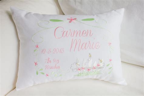 Personalized Baby Pillow Embroidered Decorative Pillow