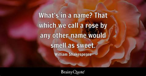 William Shakespeare - What's in a name? That which we call...