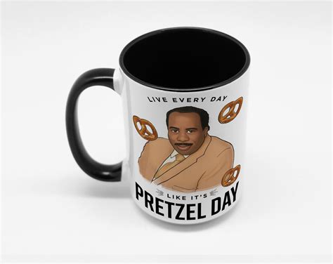 The Office Stanley Hudson Pretzel Day 15 Oz. Deluxe Mug | Etsy