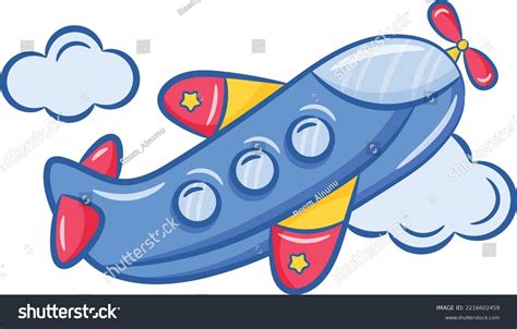 Plane Cute Drawing School Flashcard Stock Vector (Royalty Free ...