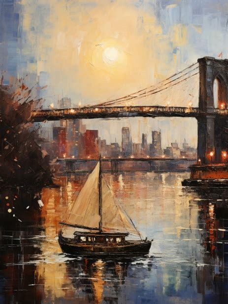 Brooklyn Bridge Painted Art Free Stock Photo - Public Domain Pictures