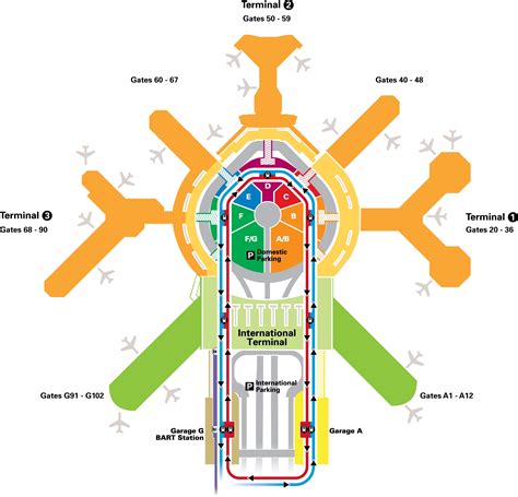 San Francisco Airport Map Gates