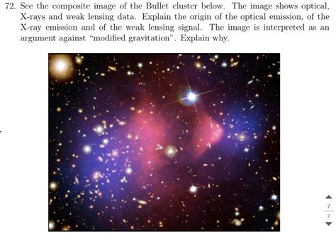 Solved 72. See the composite image of the Bullet cluster | Chegg.com