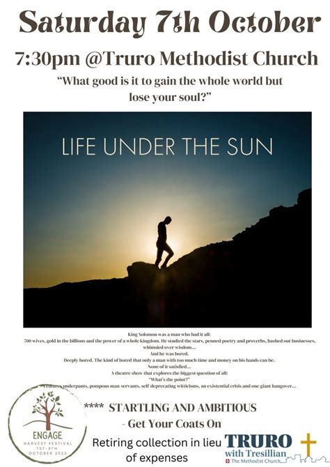 Life under the Sun : 7 Oct, Truro – Churches Together in Cornwall infoHub