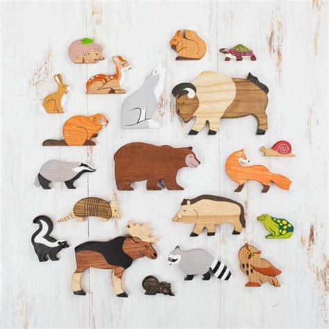 Wooden Forest Animals Toys Set (17 pcs) - WoodenCaterpillar Toys