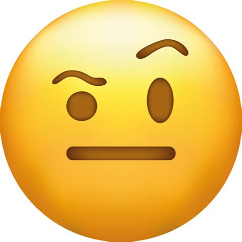 Raised eyebrow emoji. Skeptical emoticon. 22461930 Vector Art at Vecteezy