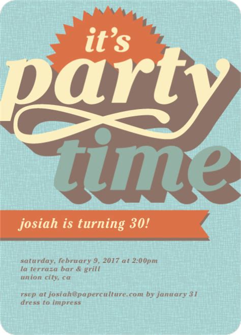 Retro Party Invitations | Paper Culture