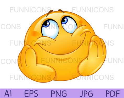 Clipart of an Emoji With a Dreamy Expression Vector - Etsy