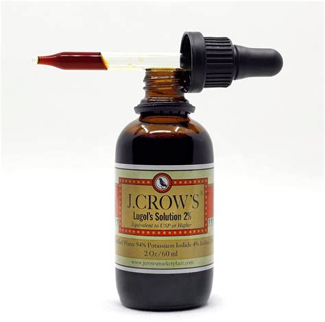 3 BOTTLES J.CROW'S® Lugol's Solution of Iodine 2% 2 Oz, Three Pack, 3 ...