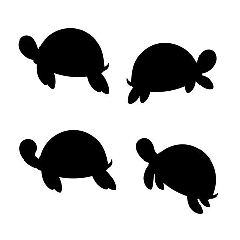 Turtle in silhouette style. Vector illustration 13319520 Vector Art at ...