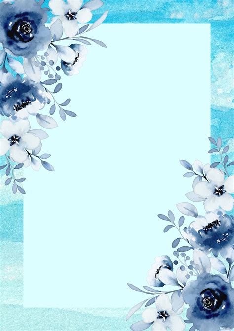 Blue Flower Page Border