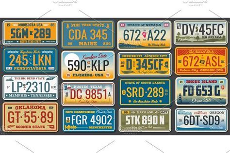 USA vehicle registration plates | Registration plates, Vehicle ...