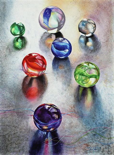 Marbles Painting - Marbles 1 by Carolyn Coffey Wallace | Marble ...