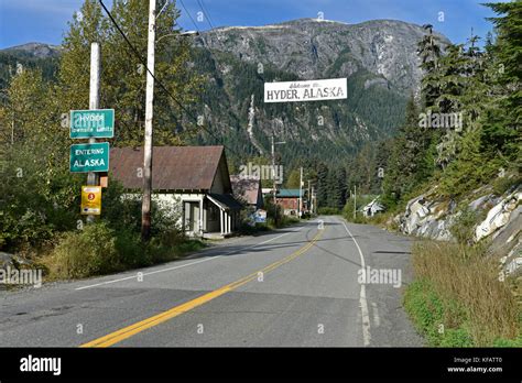 Hyder, Alaska, USA, International Border, Border, Canada Stock Photo ...