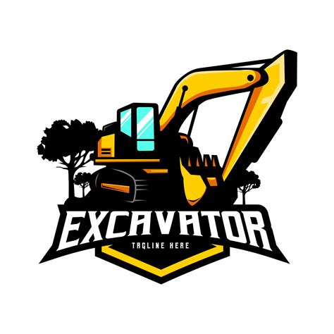 Excavator logo design, heavy equipment work element for construction ...