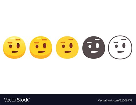 Raised eyebrow emoji Royalty Free Vector Image