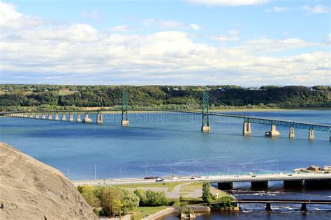 Bridge on St. Lawrence River Stock Photo - Image of city, blue: 27700284