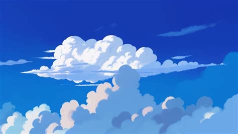 Premium Vector | Clouds in a Blue Sky Ozone Layer Background Hand Drawn ...