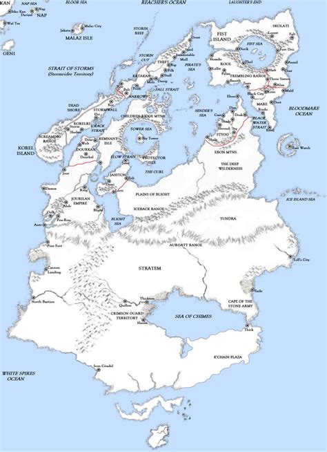 Fantasy World Map of Europe with Major Cities