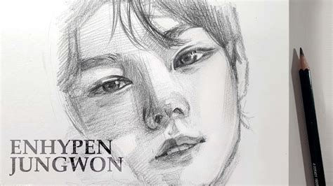 How to Draw ENHYPEN Jungwon step by step - pencil drawing - YouTube