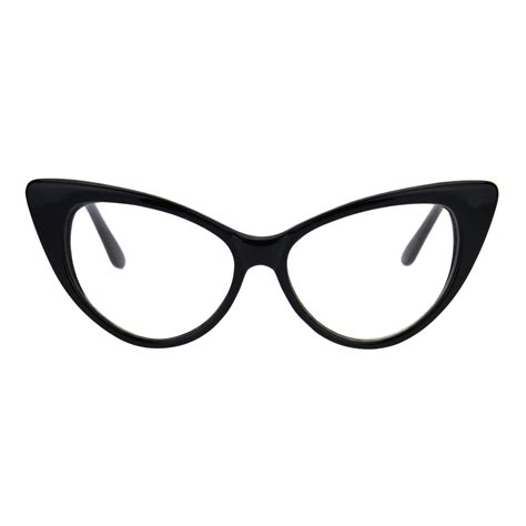 Classic Womens Gothic Clear Lens Cat Eye Glasses Black - Walmart.com