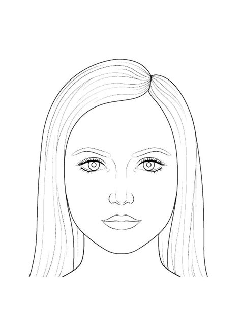 Makeup Drawing, Face Drawing, Girl Drawing, Face Outline, Outline ...