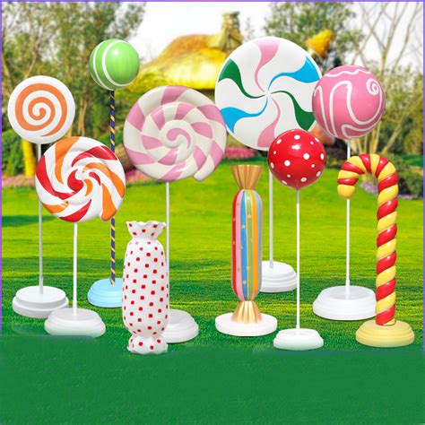 Candyland Christmas Decoration Giant Fibreglass Candy Candy Cane Statue ...