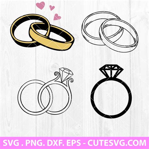 Wedding Ring SVG, Diamond Ring SVG Bundle, Engagement Ring