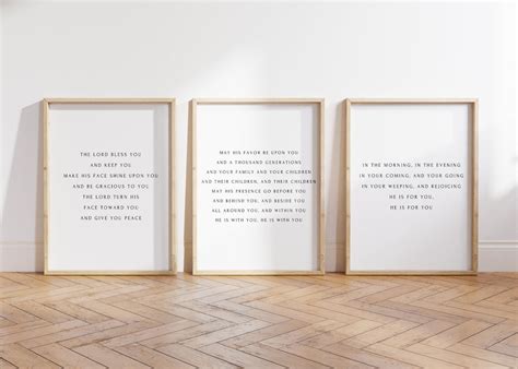 The Blessing Lyrics Bundle, Minimal Christian Wall Art Set of 3, Bible ...