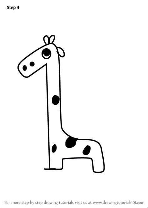 How to Draw a Giraffe using Number 1 (Animals with Numbers) Step by ...