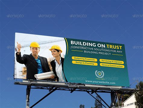 Construction Business Billboard Template, Print Templates | GraphicRiver