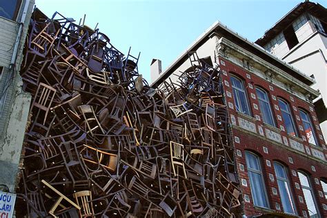 Doris Salcedo Chairs : Doris Salcedo 1550 Chairs Stacked Between Two ...