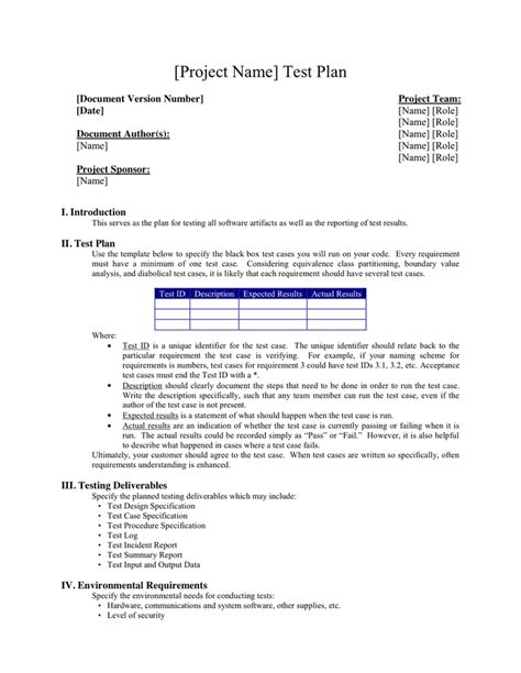 Test Plan Template in Word and Pdf formats