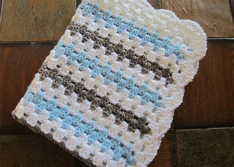 baby boy blanket crochet granny stripe crochet blanket