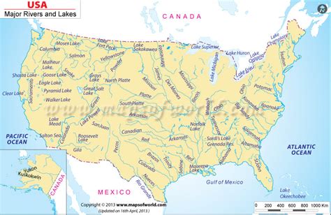 Map Of The Us With Rivers Labeled