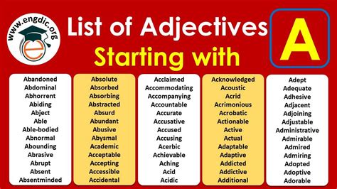 adjectives that start with a Archives - EngDic