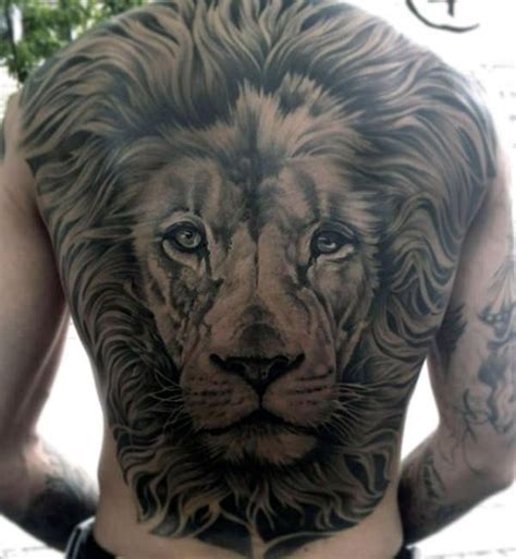 50 Lion Back Tattoo Designs for Men | Lion back tattoo, Lion head ...