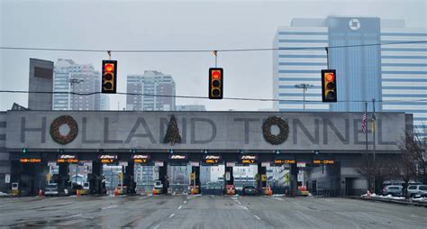 Entrance to the Holland Tunnel on a Sunday morning. The tunnel was ...