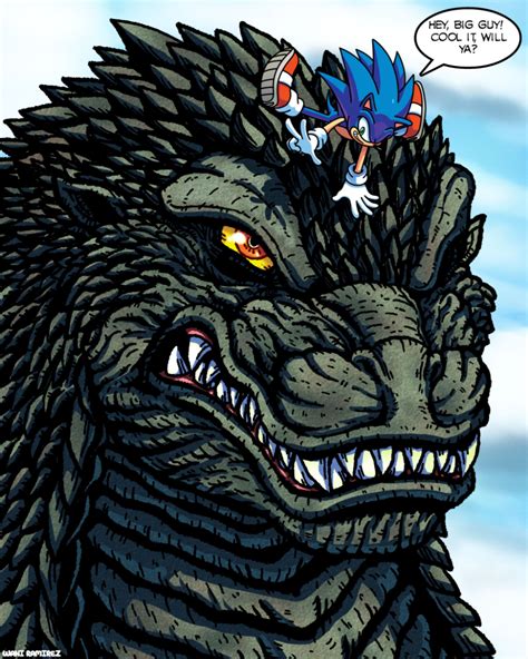 Look Out, sonic! | Godzilla funny, Godzilla comics, Original godzilla