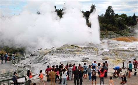 Regular eruptions of the Pohutu Geyser are the main highlight of Te ...