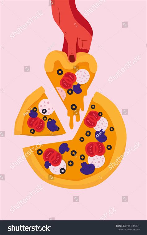 Pizza Slices Slices Top View Modern Stock Vector (Royalty Free ...