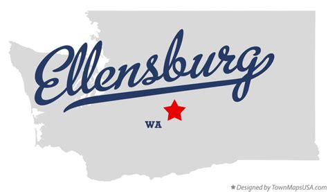 Map of Ellensburg, WA, Washington