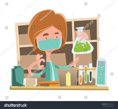 Doctor Working Laboratory Vector Illustration Cartoon Stock Vector ...