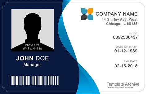 Free Work Id Card Template - PRINTABLE TEMPLATES