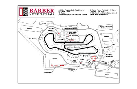 Park & Track Map | Barber Vintage Motorsports Museum