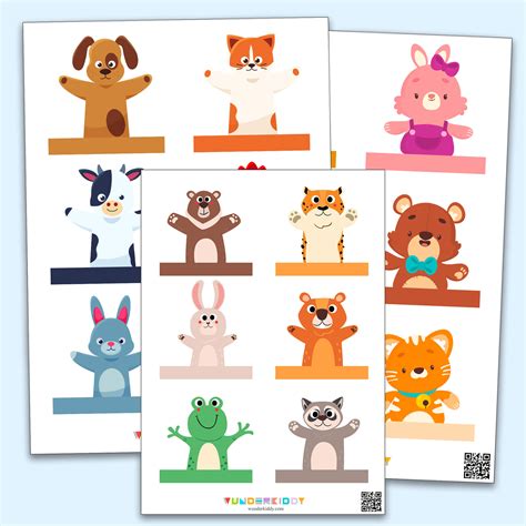 Printable Paper Finger Puppet Templates - Animals